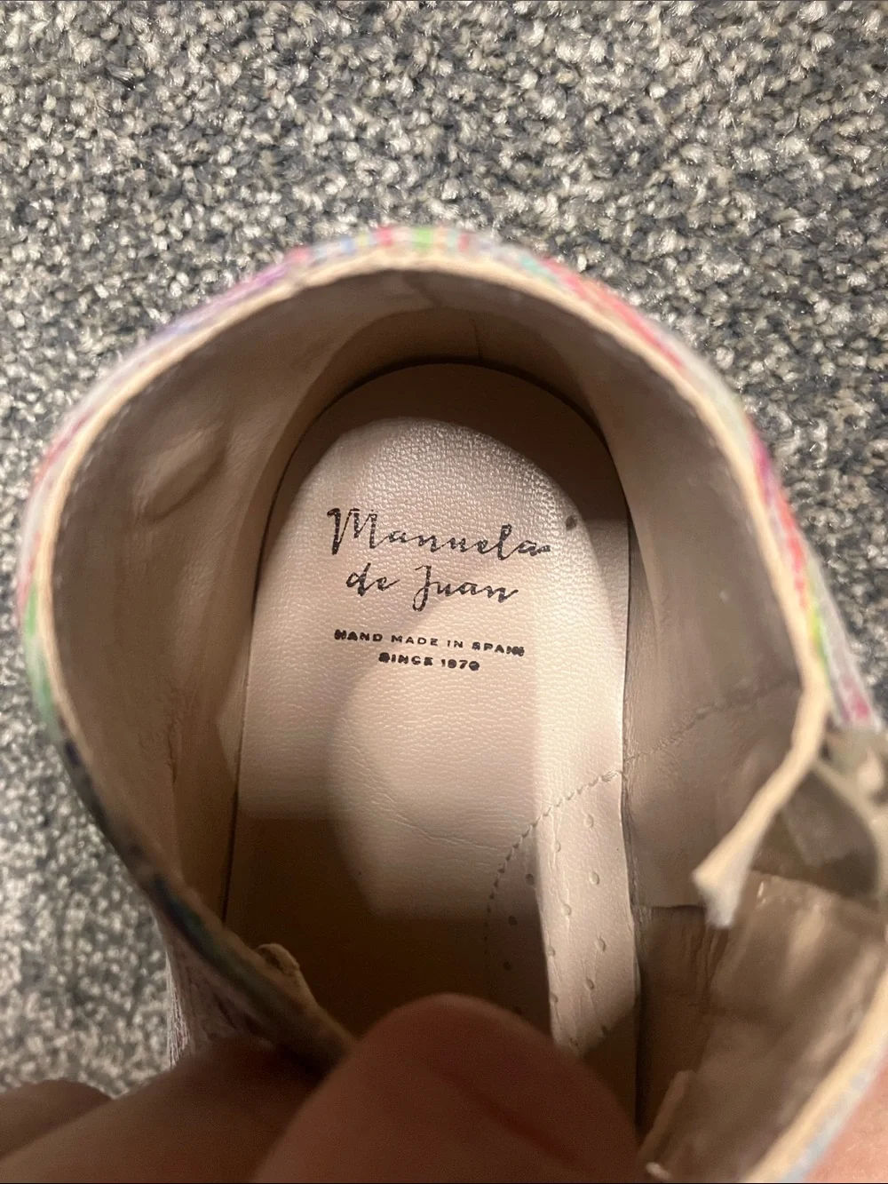 Children’s shoes hand crafted in Spain. Manuela de Juan
